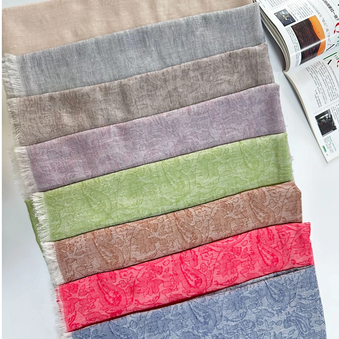 厚生24263 秋款新品女薄款200支戒指羊毛腰果花防晒外搭披肩