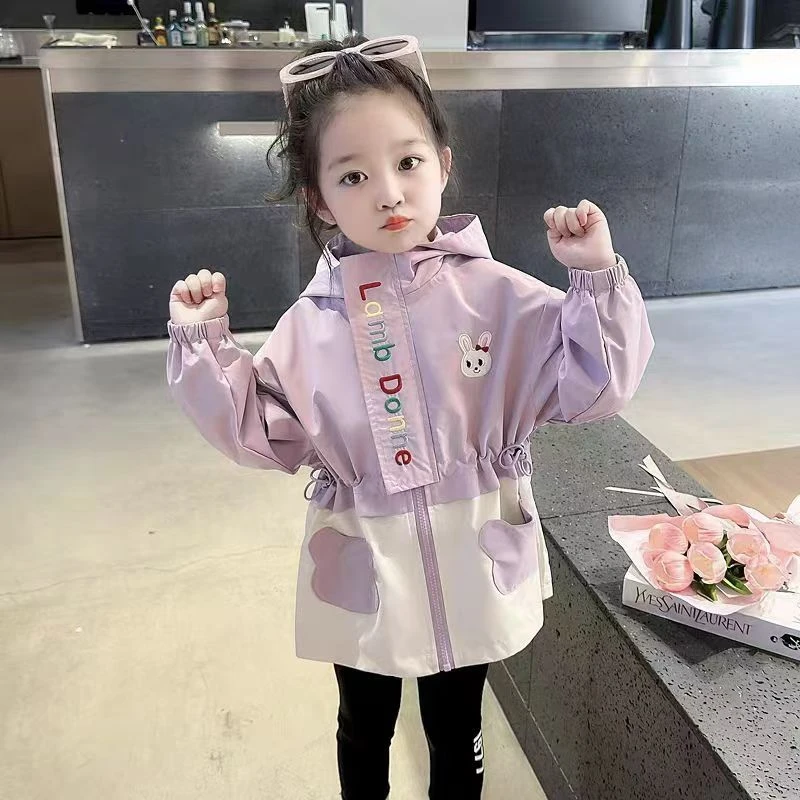 Q28 儿童可爱造型小兔兜腰抽绳外套女童春秋新款韩版时尚休闲外套