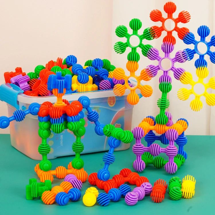儿童积木拼装益智玩具男孩女孩3-6岁幼儿园软体小太阳花智力开发