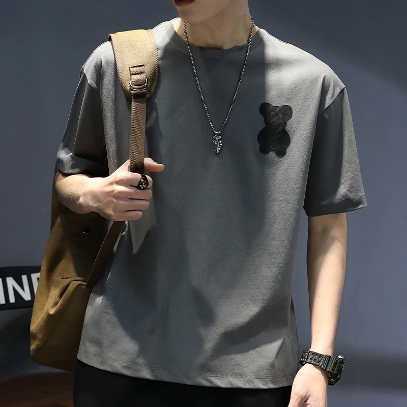 【拉夏贝尔】夏季可爱小熊情侣印花短袖圆领T恤简约休闲风百搭短袖