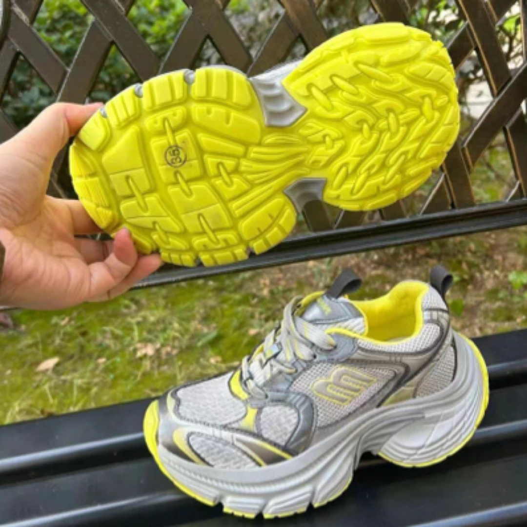 〖古尚女鞋〗3326-1复古重工做旧厚底增高老爹鞋运动鞋女欧洲站拼色