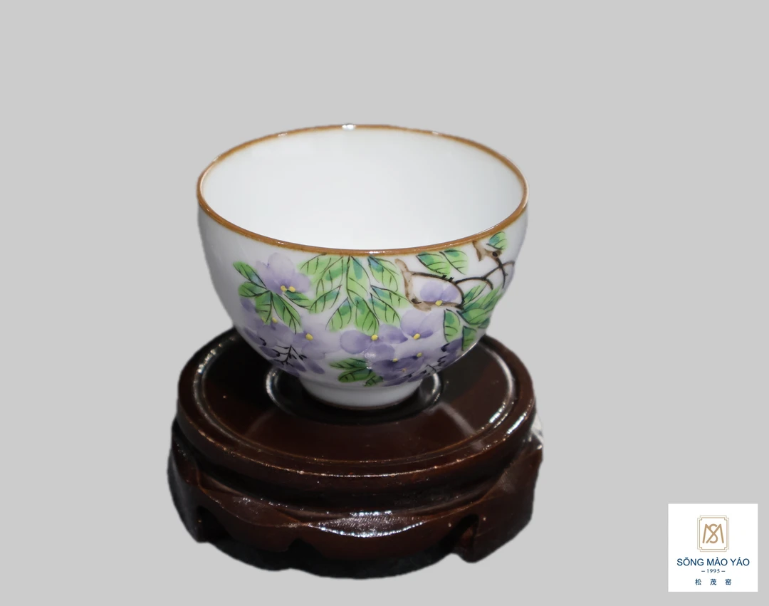 水点紫藤汝窑杯 张润川作品