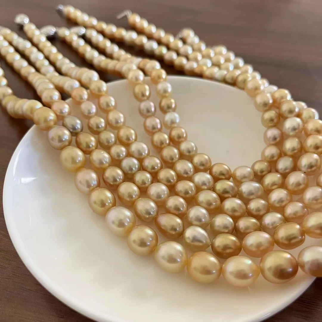 【金珠串珠】 南洋金天然海水珍珠串珠/多样性发货/一条