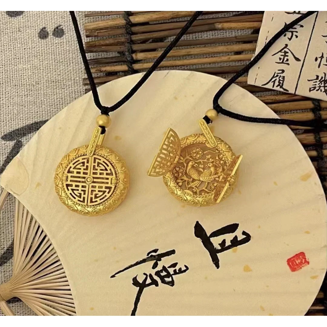 合金布艺项链 微胖女装【开门见喜】金色项链新中式饰品85272239