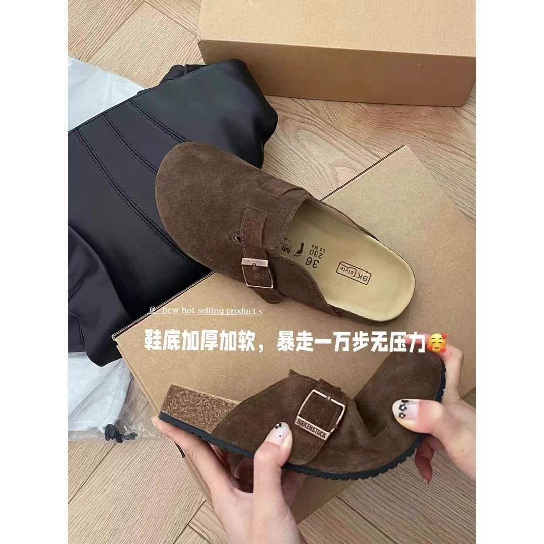 微胖女装【勃肯鞋】复古包头勃肯鞋半拖女鞋户外鞋5550