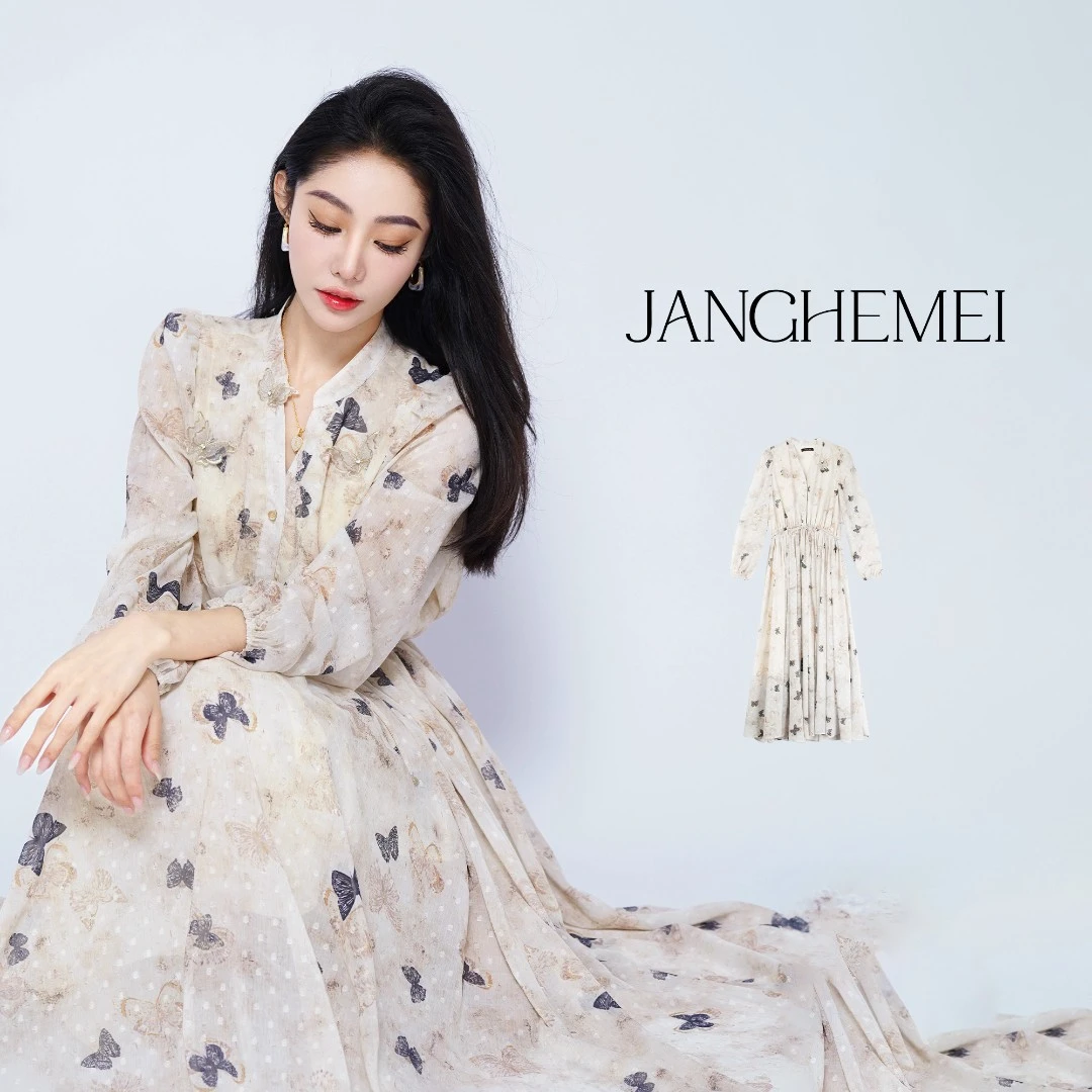 JANGHEMEI【收腰连衣裙】尤莱特蝴蝶长裙 L17844M41+L17877M41