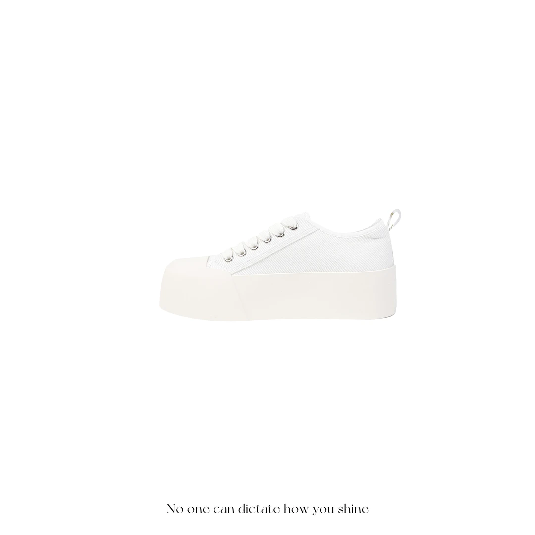 JANGHEMEI【厚底增高帆布鞋】系带低帮休闲帆布鞋 O19329M42