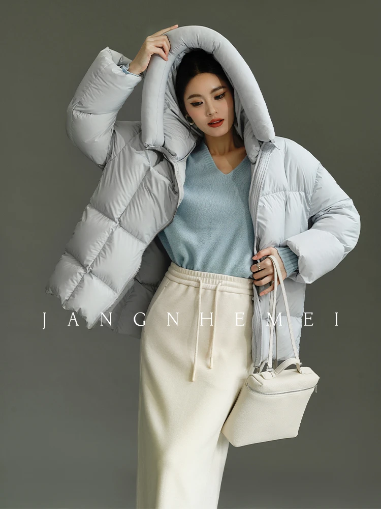 JANGHEMEI【秋波】90白鸭绒重磅加厚茧型保暖羽绒服外套  E26029M43
