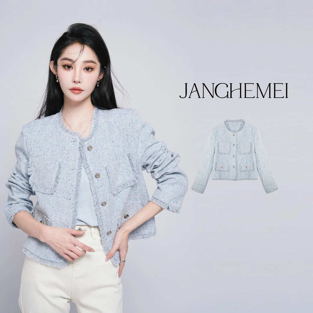 JANGHEMEI【流苏小香风外套】尤莱特宽松单排扣外套 W15679M41