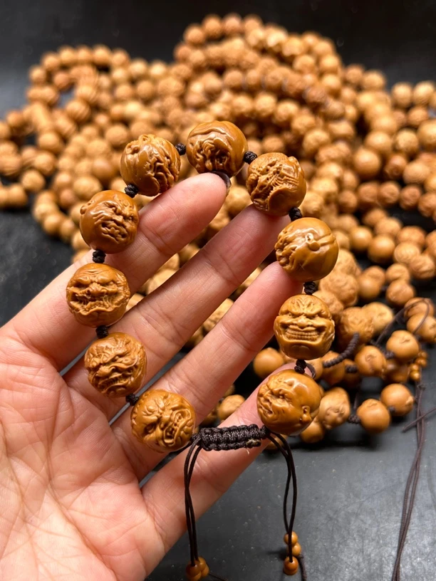 橄榄核雕刻轮回恶僧十大恶僧龙虎恶僧手串手链男女文玩