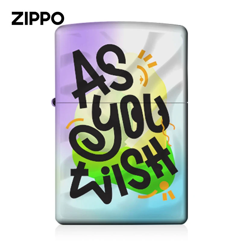 ZIPPO打火机正版 如你所愿炫彩水波纹煤油火机男士送礼物DY9802CY