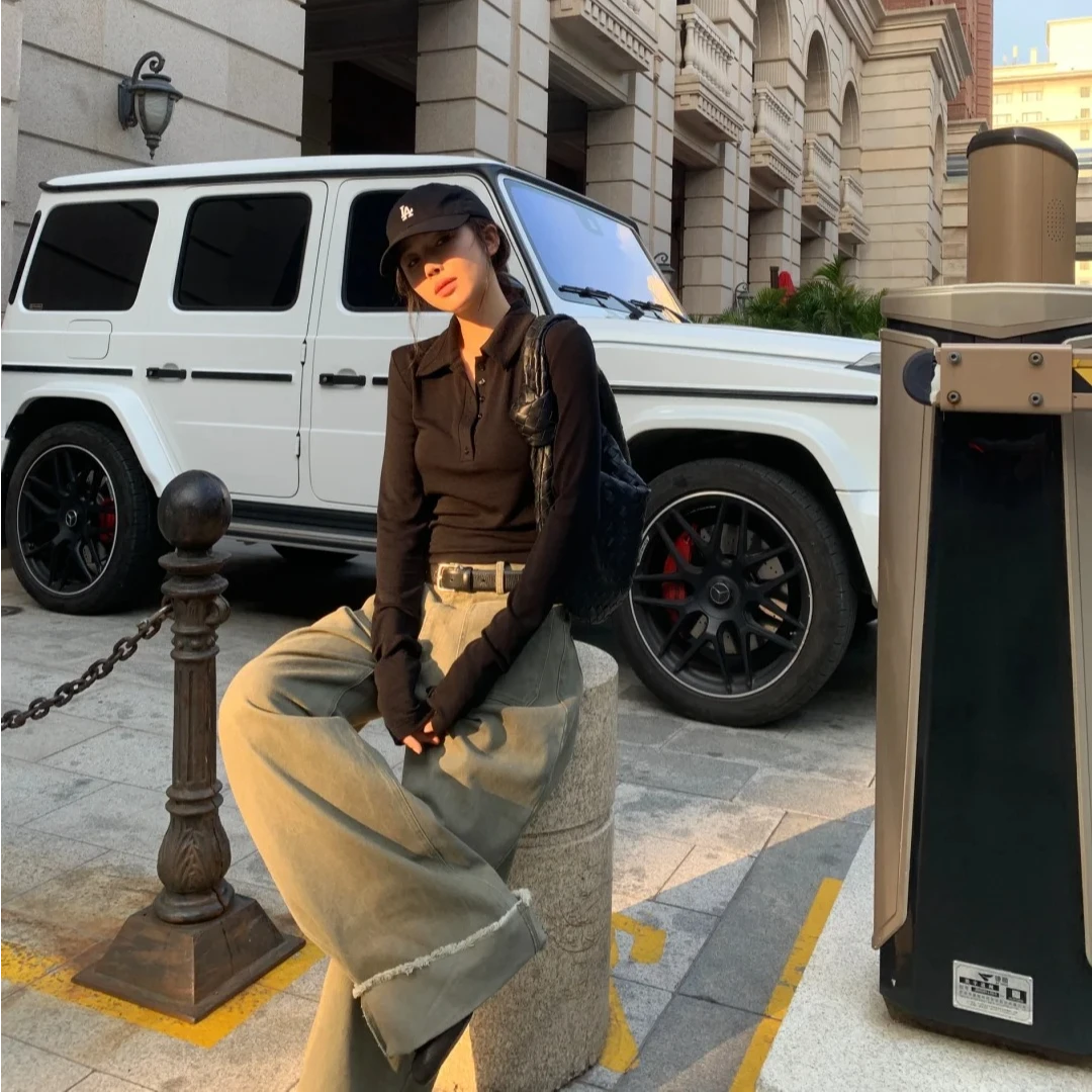 正肩长袖T恤女秋季2025新款小众设计感内搭修身显瘦气质黑色上衣