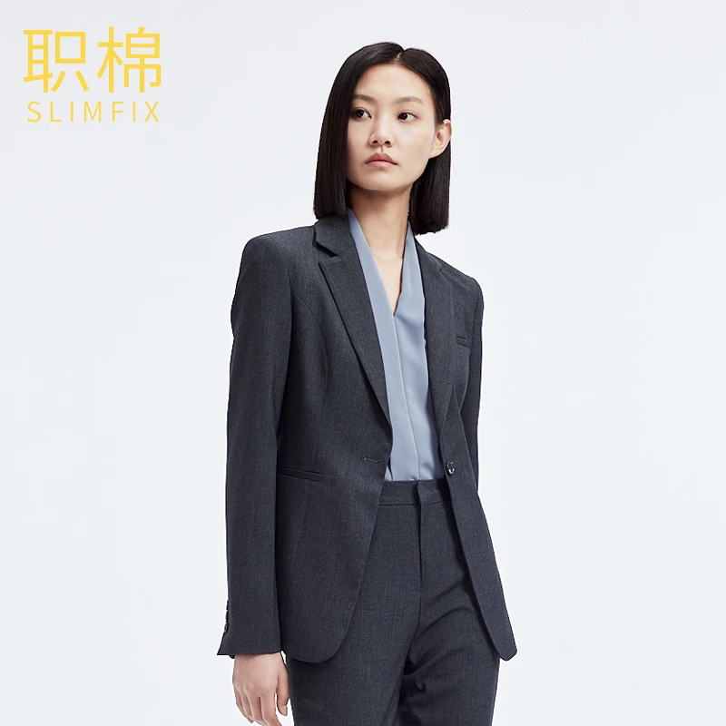 职棉2024春夏西服两件套西装职业通勤气质修身时尚显瘦小外套女