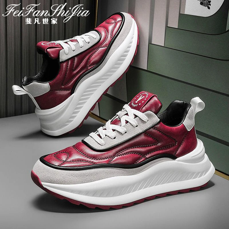 斐凡世家网红男鞋2025新款厚底潮流运动增高鞋百搭时尚休闲运动鞋