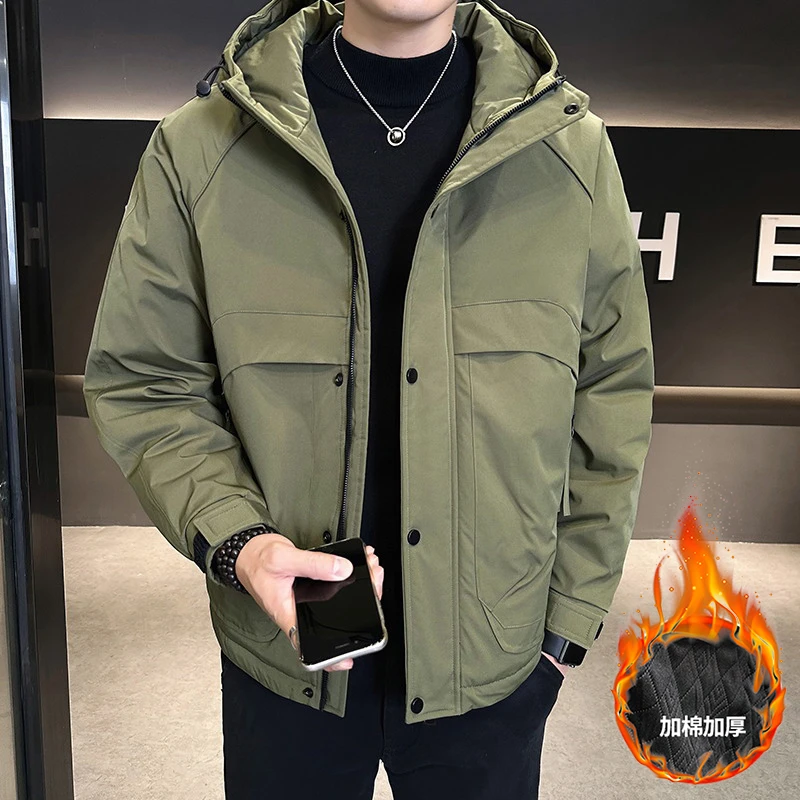 秋冬男士棉服时尚百搭潮流宽松帅气连帽休闲棉衣男外套潮流1121