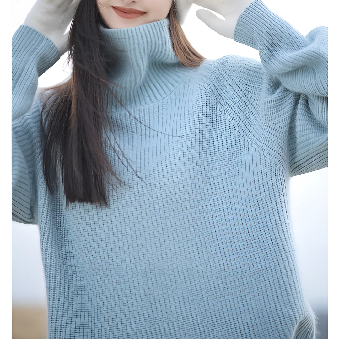 SS1720上身就很暖超柔 奶油慕斯般绵软针织衫毛衣 高领温暖