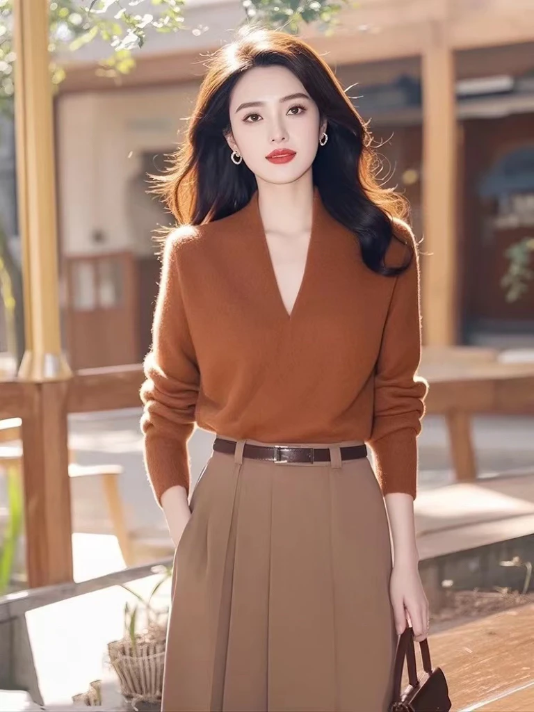 秋冬盐系轻熟高级感御姐气质女神范高端小个子半身裙两件套装女