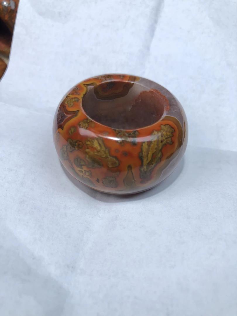 战国红玛瑙草花戒指