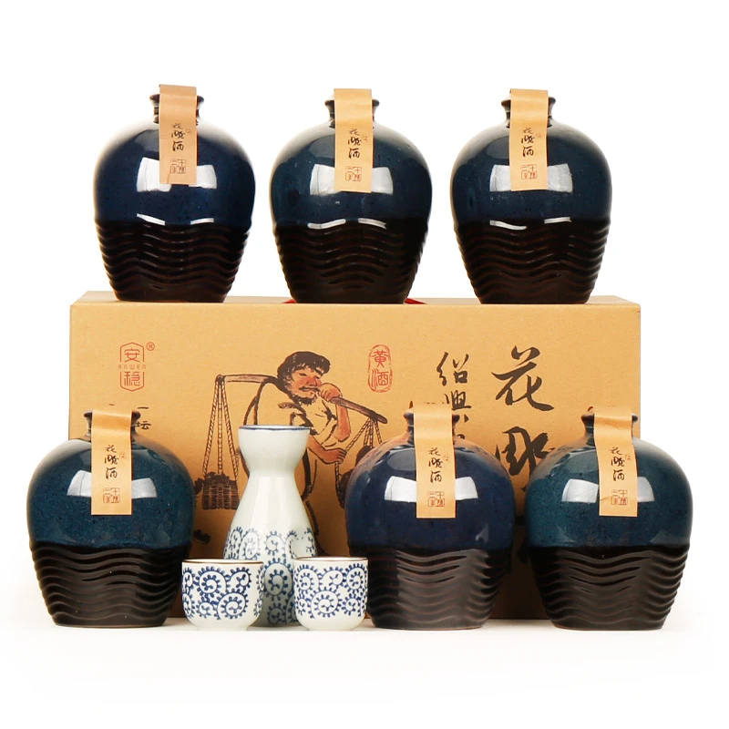绍兴产黄酒二十年花雕酒整箱礼盒500mlx6坛装酿造善酿酒传统