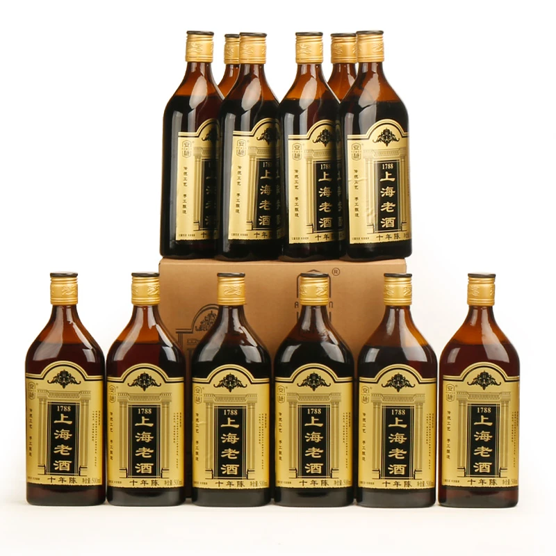 绍兴产黄酒十年陈酿上海老酒整箱装500MLX12瓶装海派花雕酒