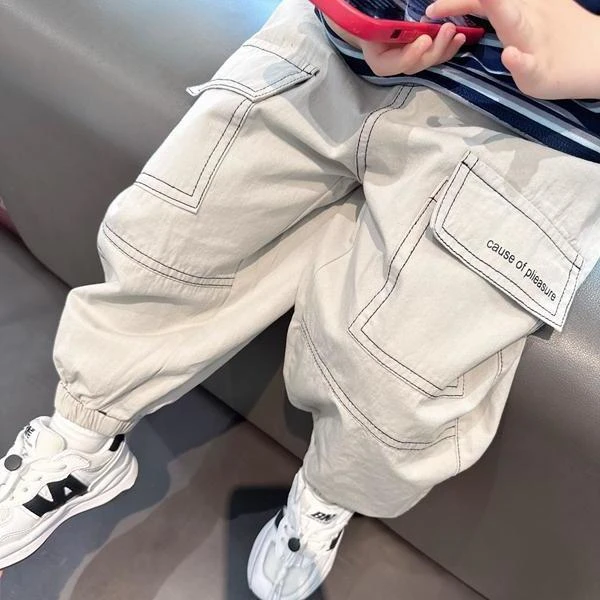 帅气百搭~~男童束脚工装裤2025春季新款儿童洋气宽松收脚休闲裤潮