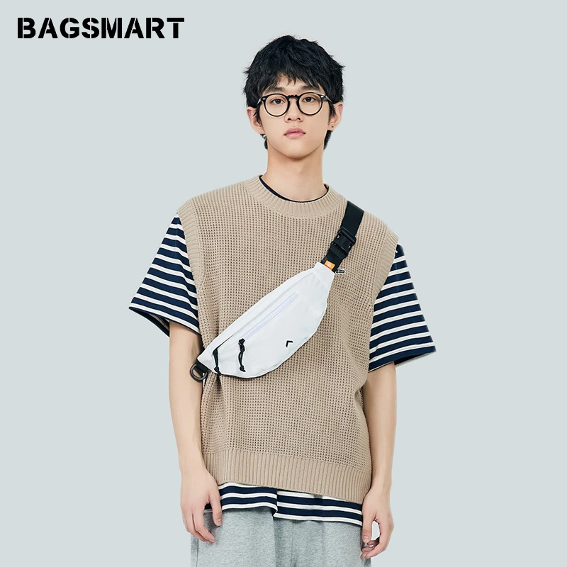 bagsmart包腰休闲斜挎包男小包女潮牌包腰单肩包时尚潮流夏季简约