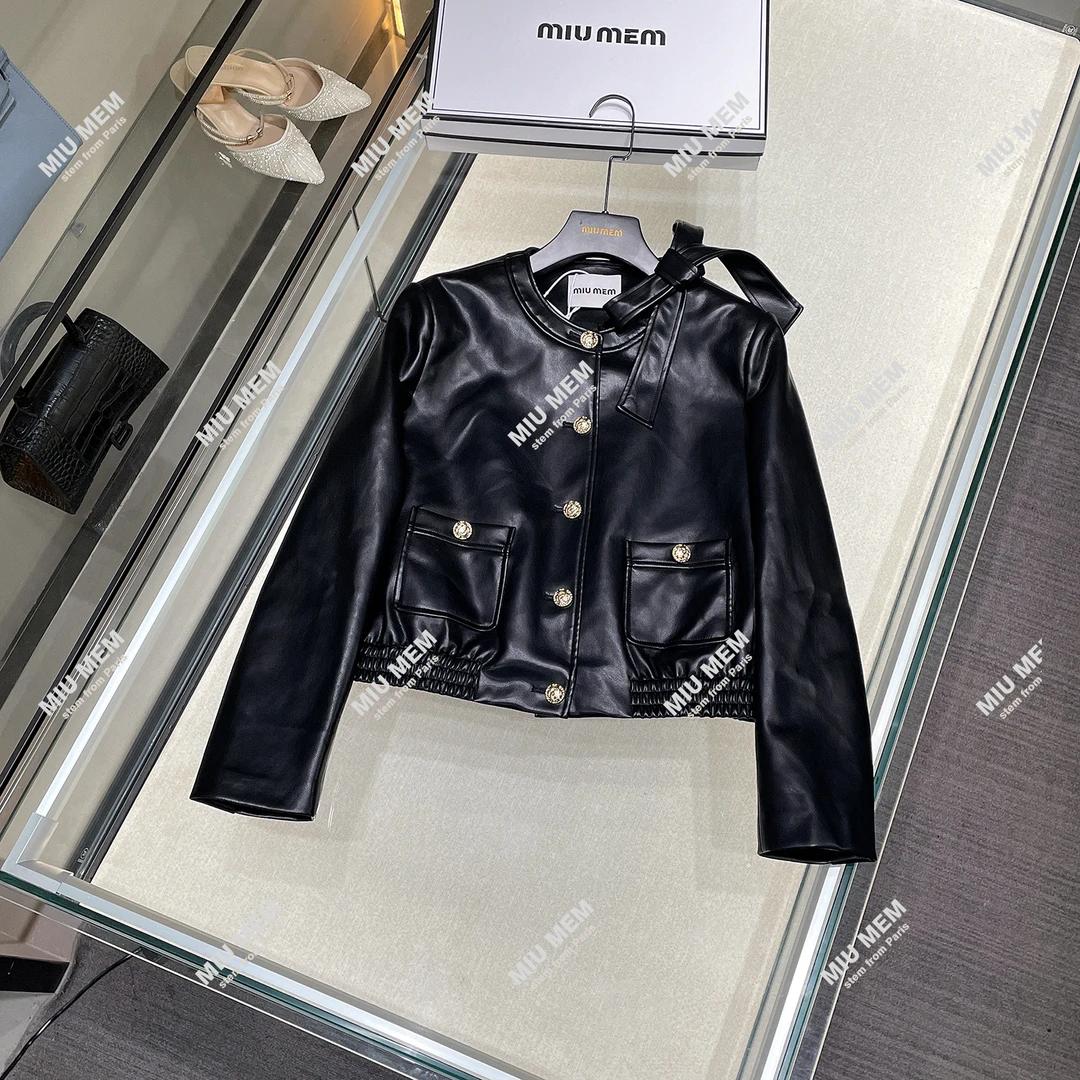 MIUMEM秋冬外套女新款洋气休闲皮夹克百搭短款上衣外套DY5655