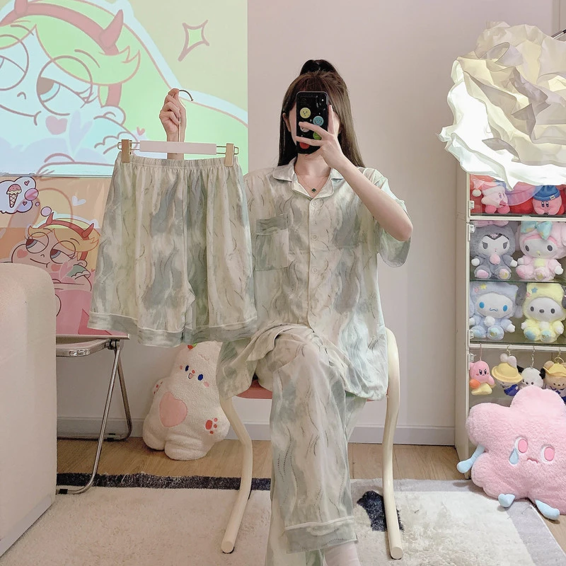 三件套 新款大码250斤睡衣女网红小众潮牌设计可外穿家居服S4501