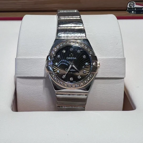 95新 Omega/欧米茄 恒利/95新/欧米茄/24表径/咖盘扇面里钻/21年