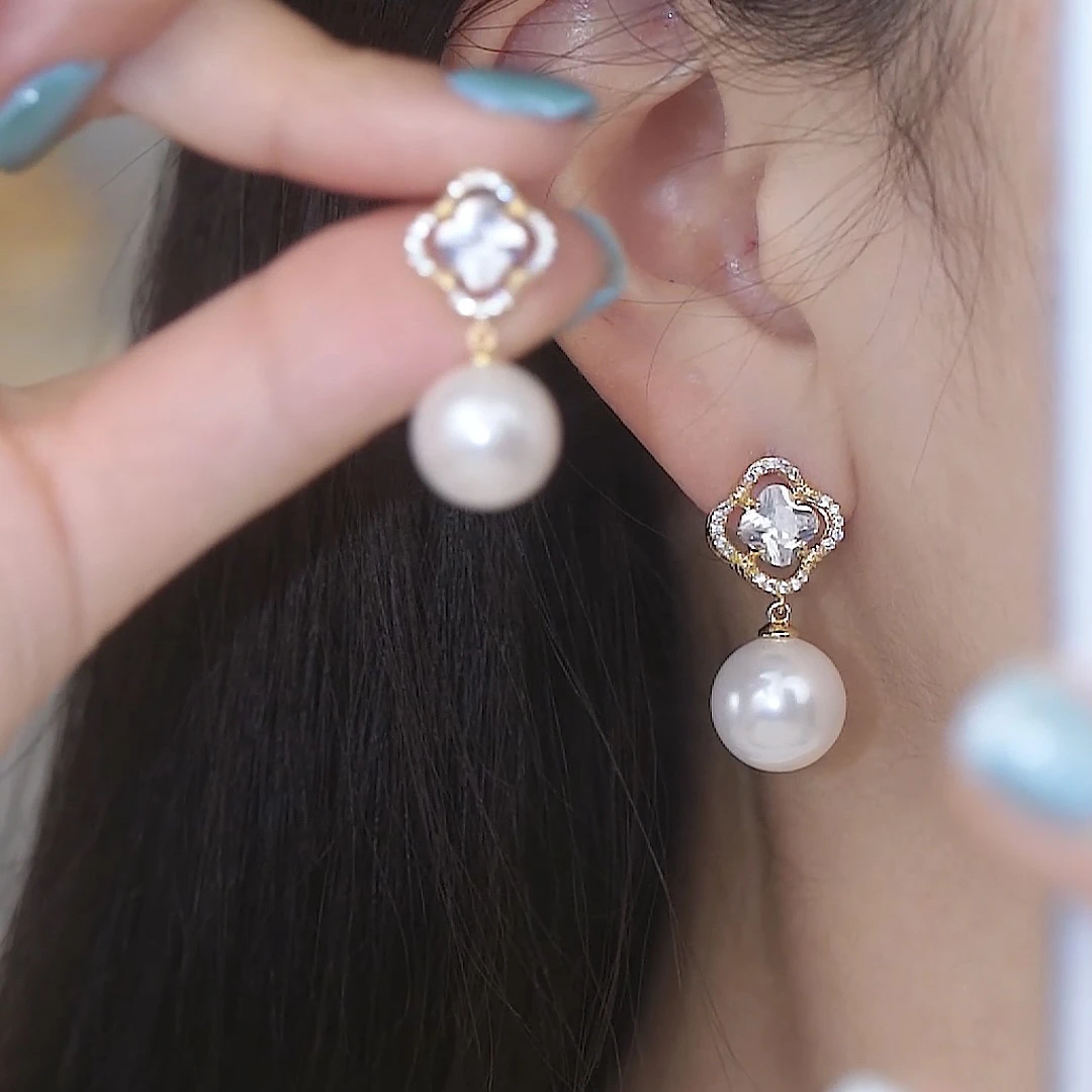 925银针耳饰 J-70 爆款珠珠小香风高级感耳环气质小众高端吊坠