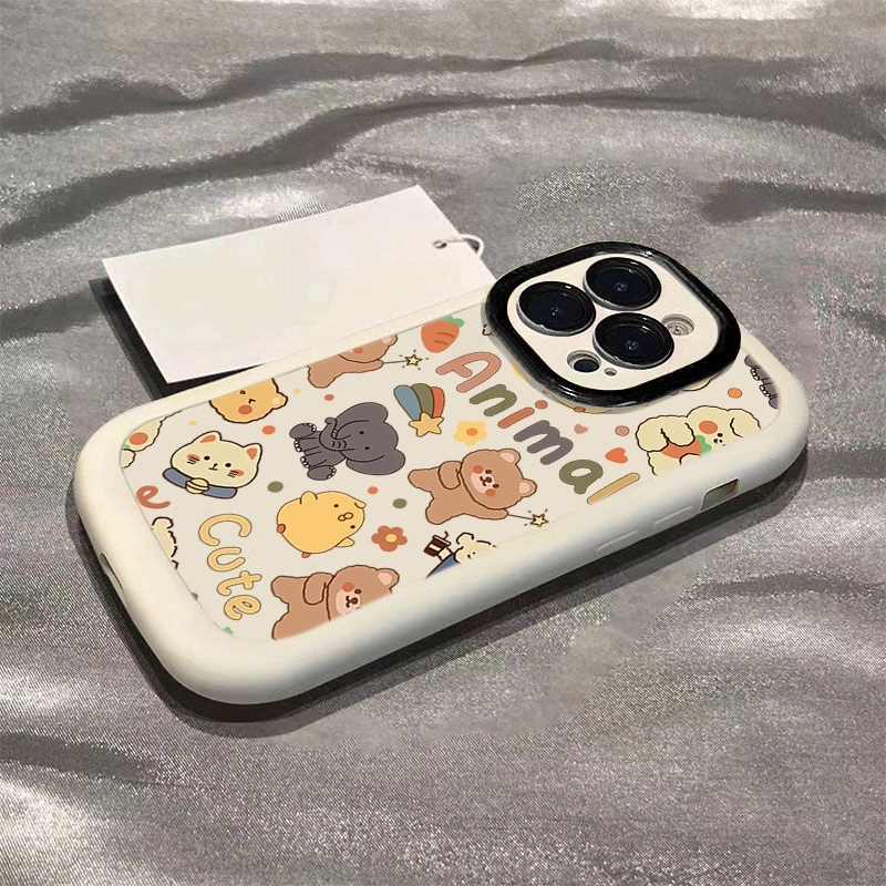 可爱动物合集苹果14promax手机壳iphone15全包13pro硅胶12p女11