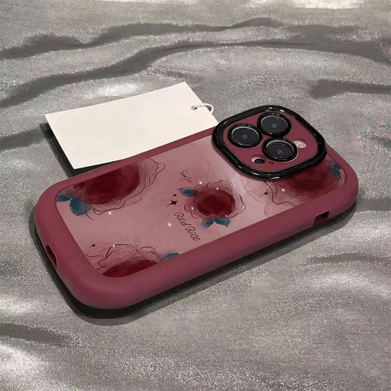 复古晕染玫瑰苹果14promax手机壳iphone15全包13硅胶13pro高级12p