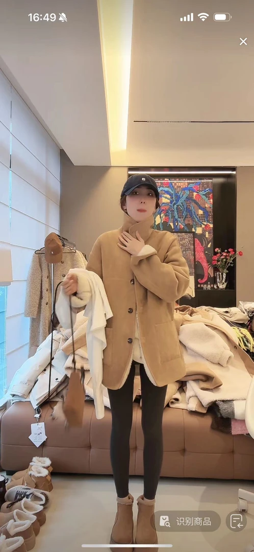 两面穿皮毛一体羊羔毛外套女秋冬别致慵懒加厚翻领羊羔绒保暖大衣