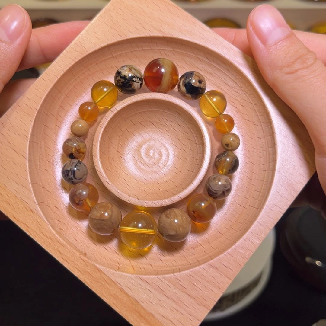 琥珀手镯未镶嵌小容同款手串