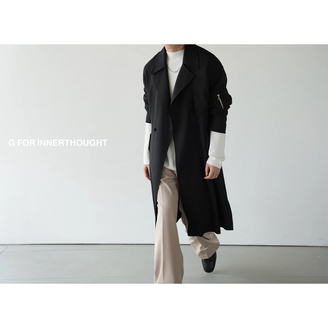 G FOR INNERTHOUGHT|2024AW轻质半里奢华飘逸感长款风衣男