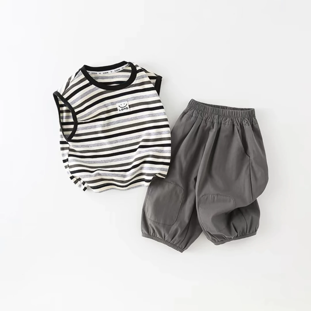 dadida/嗒嘀嗒夏季条纹休闲背心套装&842181851