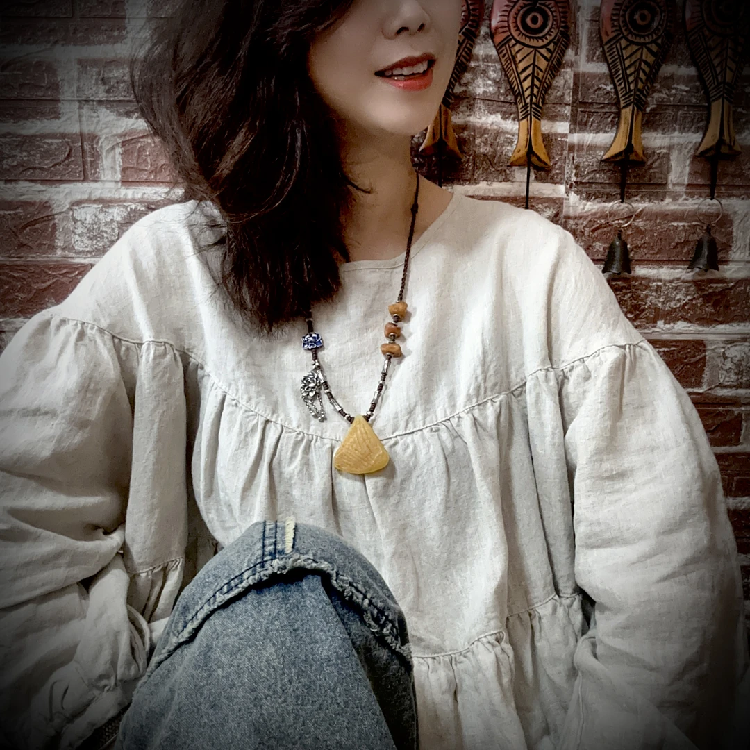 【古香古色】原创复古蜜蜡琥珀原石项链（70cm可调节）