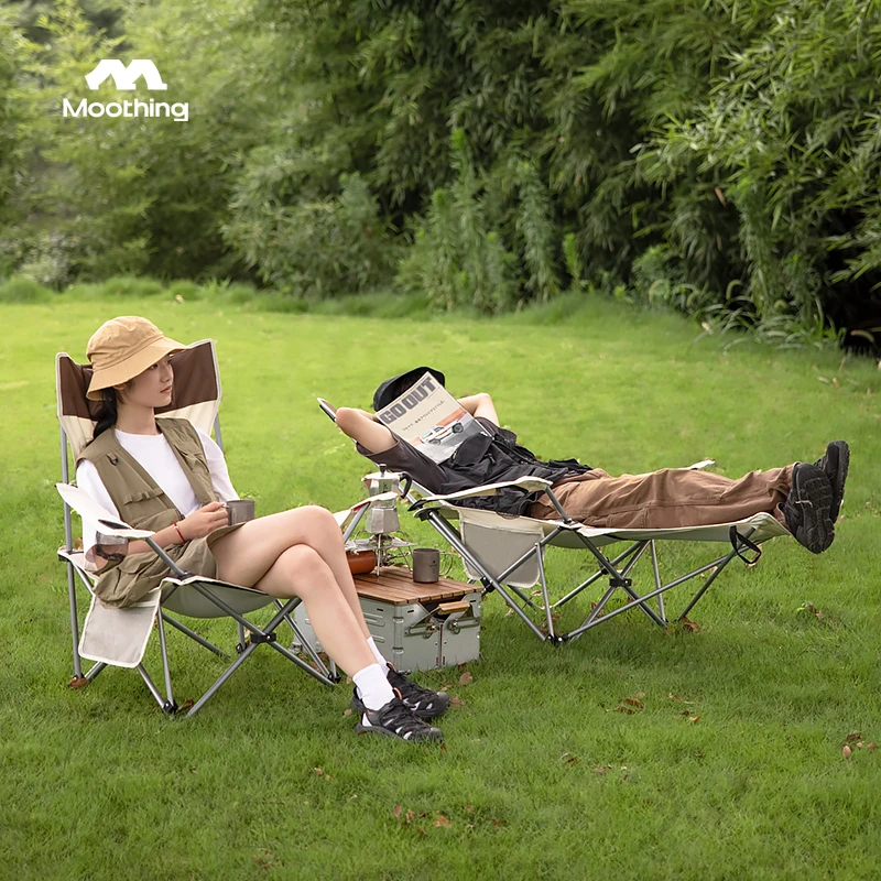 moothing牧行新款沙发式可睡觉户外折叠露营轻便躺椅