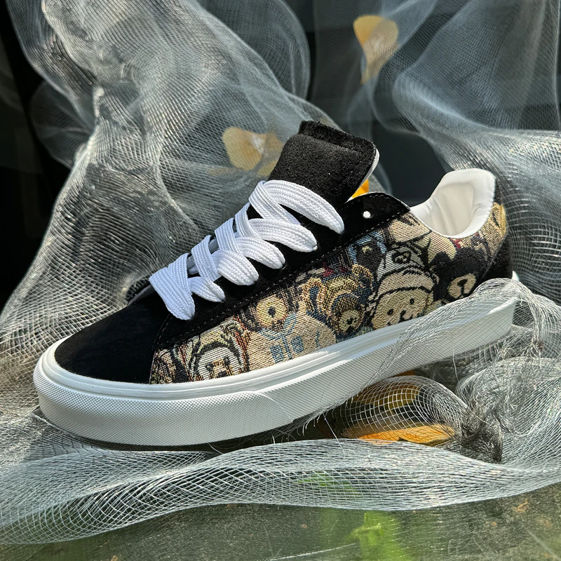 新品男鞋新款时尚休闲鞋平底透气百搭春秋小白鞋印花休闲潮流板鞋