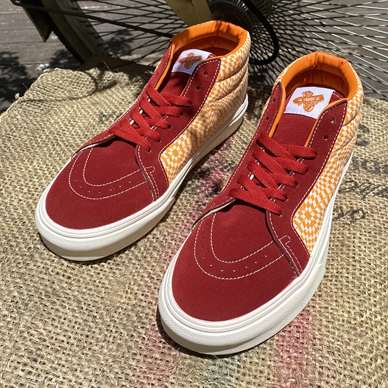 2025男鞋帆布鞋休闲百搭橙色经典情侣复古鸳鸯潮流潮鞋中帮韩版鞋