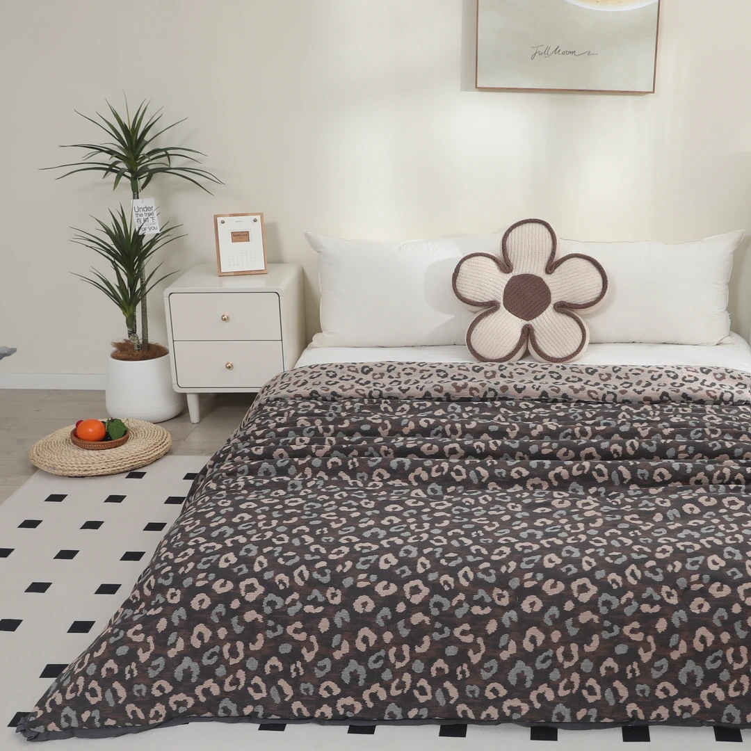 【豹纹】纯棉双层秋冬被150*200cm