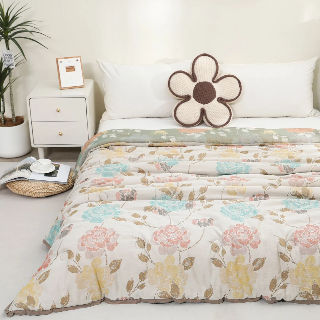 【丹青-牡丹】纯棉双层春秋被150*200cm