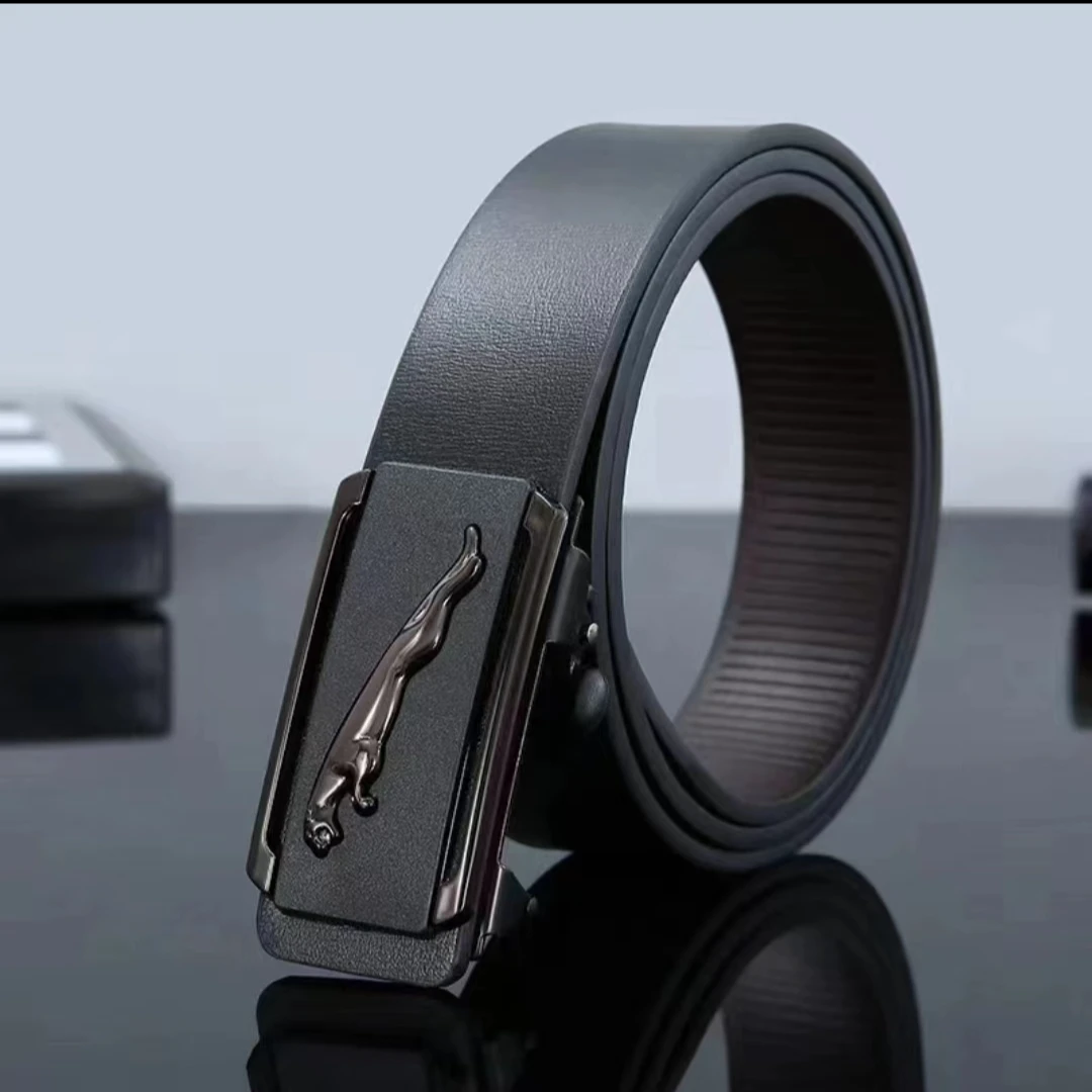 男士软皮自动扣豹子头休闲商务腰带AA