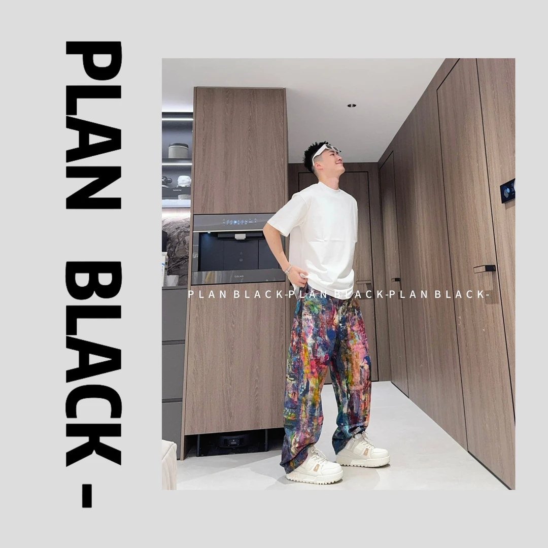 RIHC陈发财【彩虹油漆裤】调色盘穿身上！情侣设计松弛感牛仔裤6652