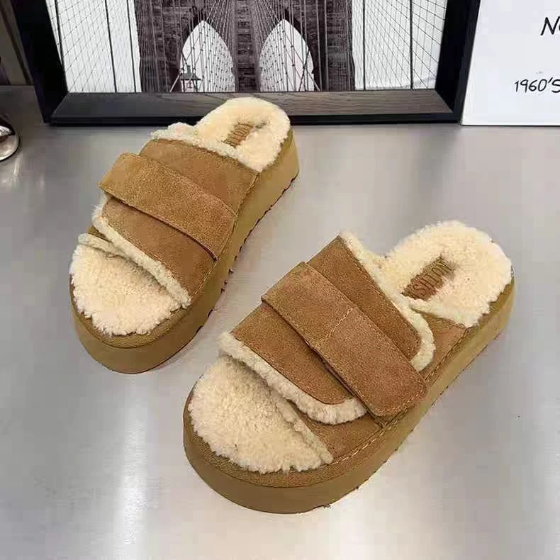 Z113-24-增高毛毛拖鞋女外穿2024新款秋冬勃肯鞋女士