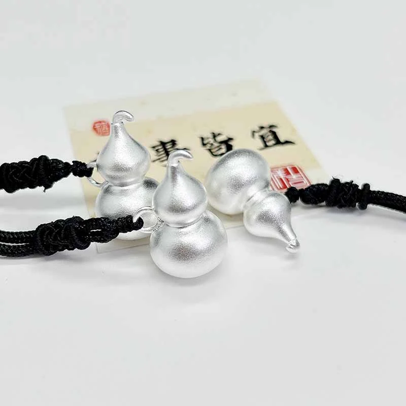 吊坠足银 999.9实心葫芦吊坠 时尚个性银色创意挂坠 男女同款项坠