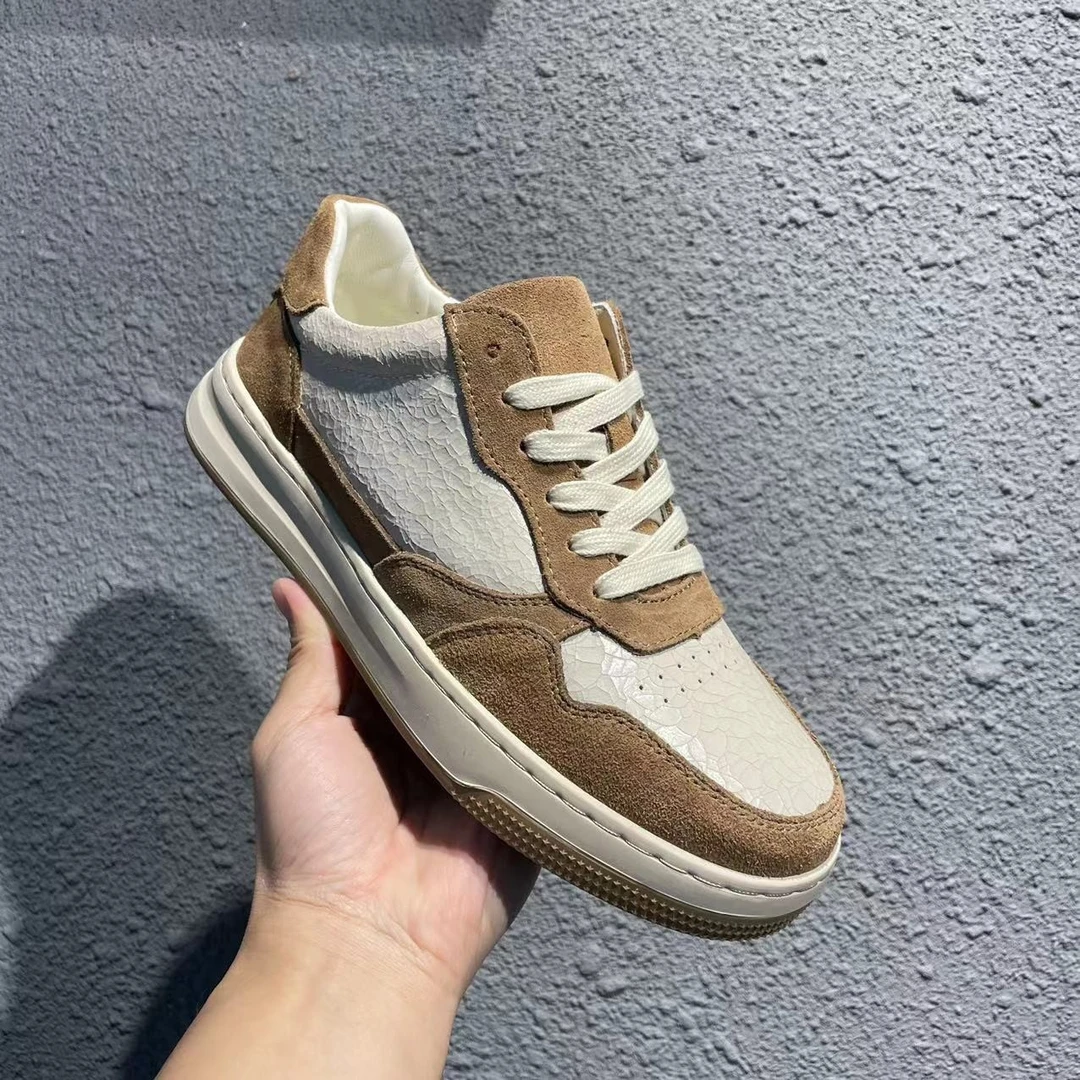 99776轻奢板鞋春夏透气真皮男士休闲反绒皮爆裂纹男鞋