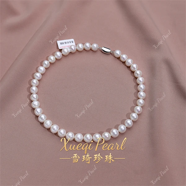 【极光凝脂】无核爆大点位淡水时尚珍珠项链-9-11mm含北大证
