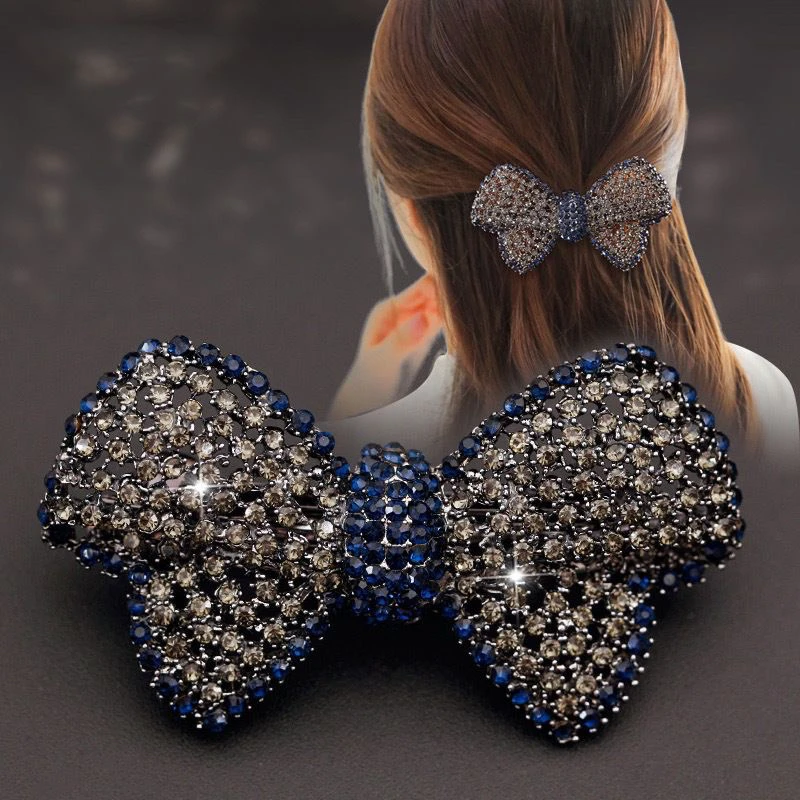 合金发饰精致领结气质发夹满钻轻奢弹簧夹成人优雅时尚百搭网红