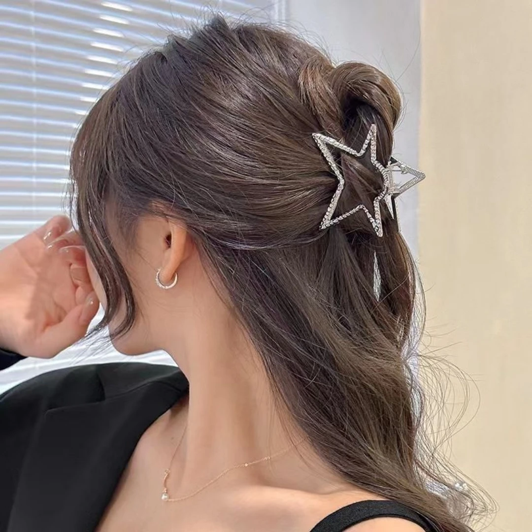 金属蝴蝶抓夹高级感鲨鱼夹后脑勺甜酷少女发夹半扎盘发卡头饰气质